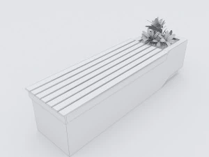 modern bench street and garden 9 3D Model
