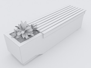 modern bench street and garden 9 3D Model