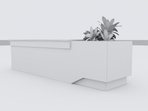 modern bench street and garden 9 3D Model