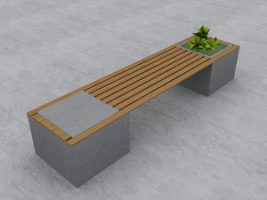 modern bench street and garden 10 3D Model