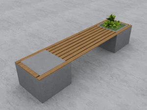 современная скамейка для улицы и сада 10 3D Модель