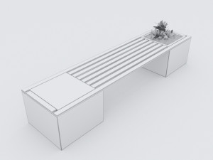 modern bench street and garden 10 Modelo 3D