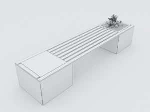 modern bench street and garden 10 3D Model