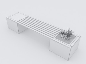 modern bench street and garden 10 Modelo 3D