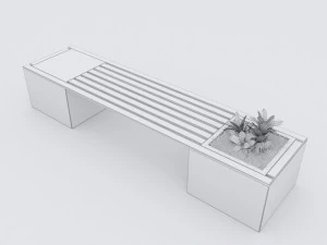 modern bench street and garden 10 3D Model