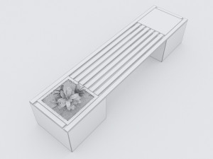 modern bench street and garden 10 Modelo 3D