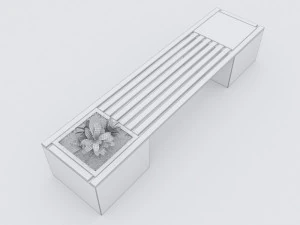 modern bench street and garden 10 3D Model