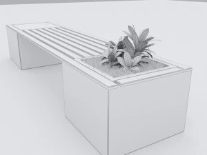 modern bench street and garden 10 3D Model