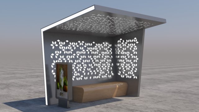 bus stop modern 1 3D Модель .c4d .max .obj .3ds .fbx .stl .blend 