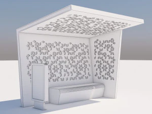 Bushaltestelle modern 1 3D Modell