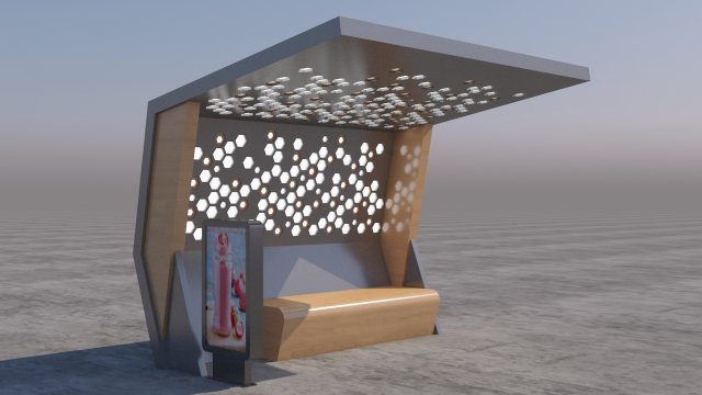 bus stop modern 2 Modelo 3D .c4d .max .obj .3ds .fbx .stl .blend 