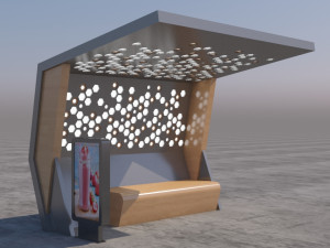 bus stop modern 2 3D मॉडल