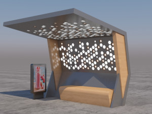 bus stop modern 2 Modelo 3D