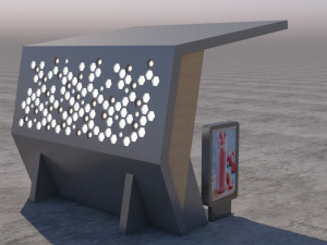 bus stop modern 2 Modelo 3D