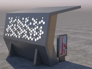 otob&uuml;s durağı modern 2 3D Model