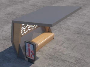 otob&uuml;s durağı modern 2 3D Model