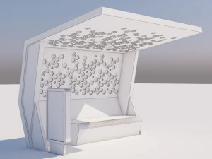 otob&uuml;s durağı modern 2 3D Model