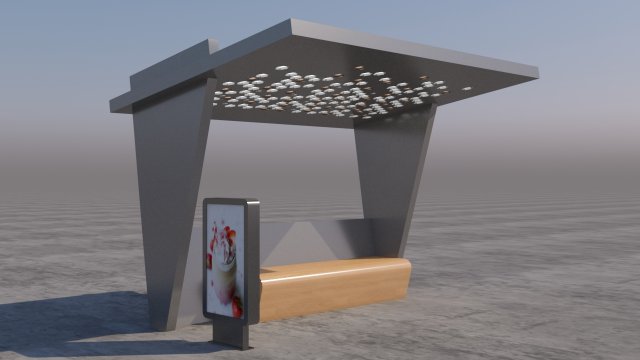 bus stop modern 3 3D Model .c4d .max .obj .3ds .fbx .stl .blend 