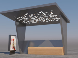 bus stop modern 3 3D Model