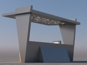 bus stop modern 3 3D Model