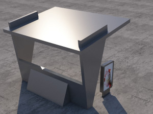 bus stop modern 3 3D Model