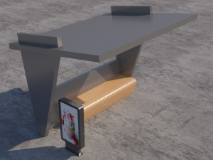 bus stop modern 3 3D Model