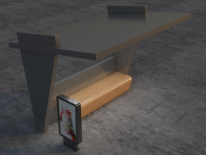 bus stop modern 3 3D Model
