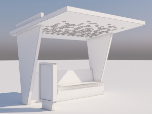 bus stop modern 3 3D Model