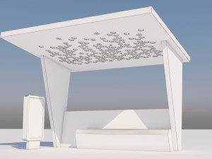 bus stop modern 3 3D Model