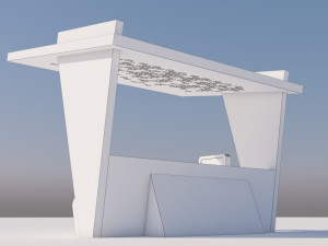 bus stop modern 3 3D Model
