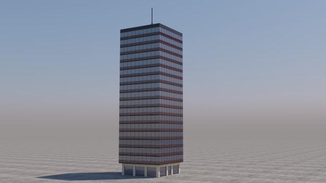 modern building exterior skyscraper 2 3D Модель .c4d .max .obj .3ds .fbx .stl .blend 