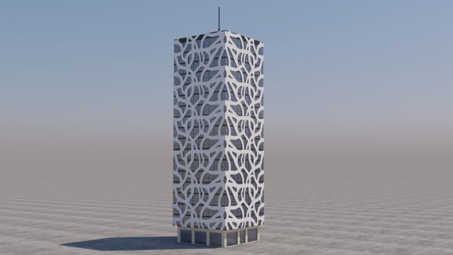 modern building exterior skyscraper 3 3D Модель .c4d .max .obj .3ds .fbx .stl .blend 
