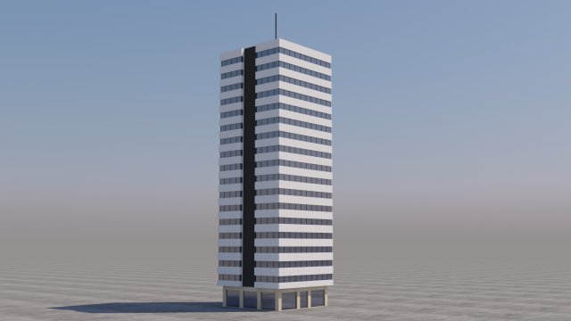 modern building exterior skyscraper 5 3D Модель .c4d .max .obj .3ds .fbx .stl .blend 