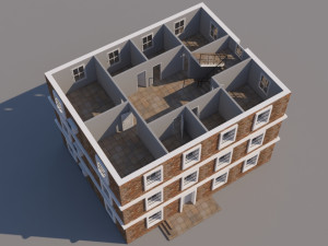 building for video games Modello 3D