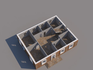 building for video games Modello 3D