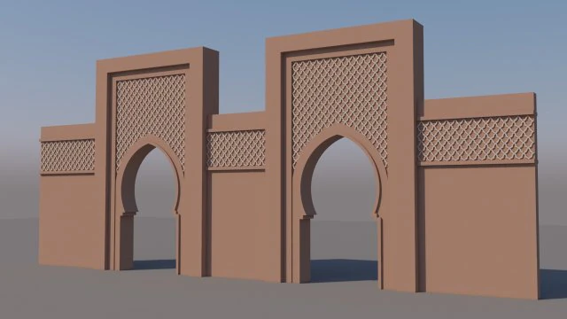 traditional moroccan door marrakech 3D Model .c4d .max .obj .3ds .fbx .stl .blend 