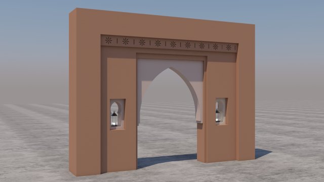 traditional moroccan door marrakech 3D Model .c4d .max .obj .3ds .fbx .stl .blend