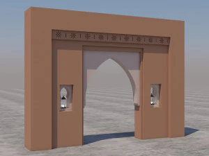 Традиционная марокканская дверь Марракеш 3D Модель