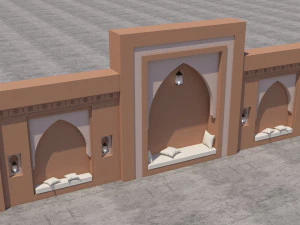 traditional moroccan seat marrakech 3D Model
