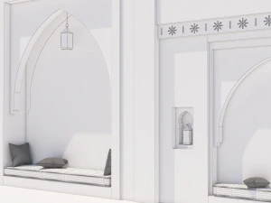 traditional moroccan seat marrakech 3D Model
