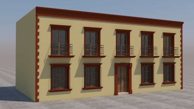 Mexican House 3D Model .c4d .max .obj .3ds .fbx .stl .blend 