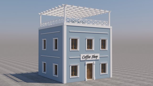 Mexican Coffee Shop 3D Модель .c4d .max .obj .3ds .fbx .stl .blend 