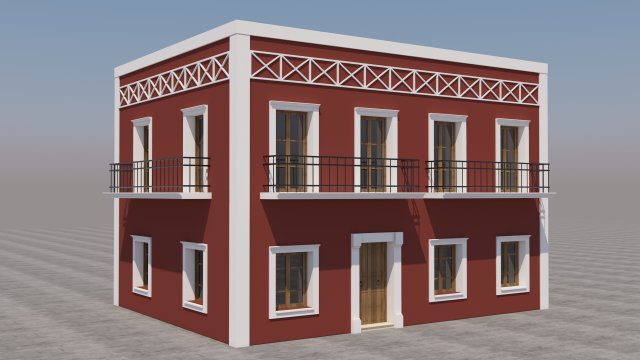 Mexican House 3D Модель .c4d .max .obj .3ds .fbx .stl .blend 