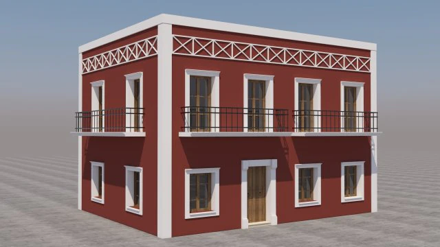 Mexican House 3D Model .c4d .max .obj .3ds .fbx .stl .blend 