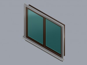 horizontal slider window Model 3D
