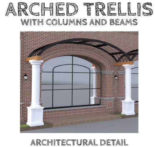arched trellis with decorative columns 3D Модель .c4d .max .obj .3ds .fbx .stl .blend 