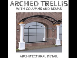 arched trellis with decorative columns 3D Model