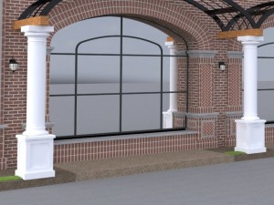 arched trellis with decorative columns 3D Модель