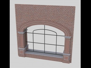 arched window with decorative brick surround 3D 모델