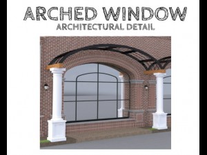 arched window with decorative brick surround Model 3D